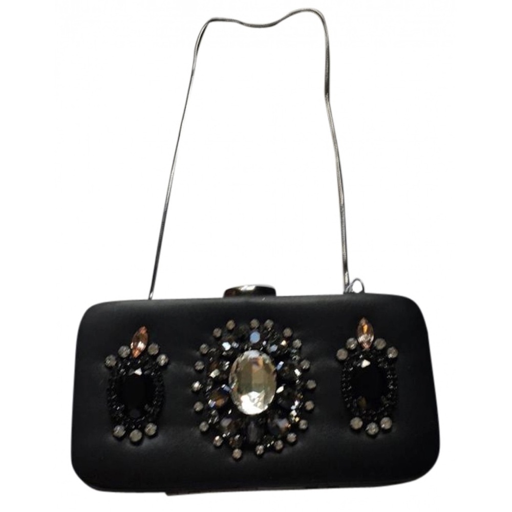 Chic Black Embellished Clutch
